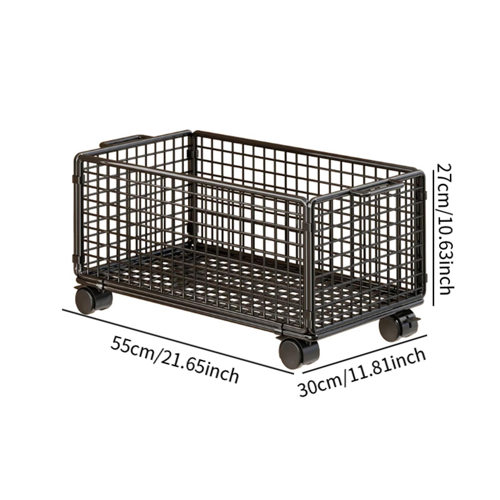 Book Cart Rolling - Unter-Schreibtisch-Aufbewahrungswagen, Rollender Mesh-Dateiorganizer, Stapelbare Aufbewahrungsbox für