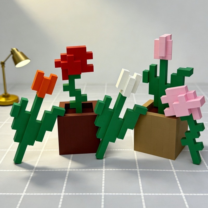 Office Furniture Used - 3D-Druck Einzigartige Blumendekorationen, Pixel-Rosen-Dekorationen, Nachttisch-, Schreibtisch-,