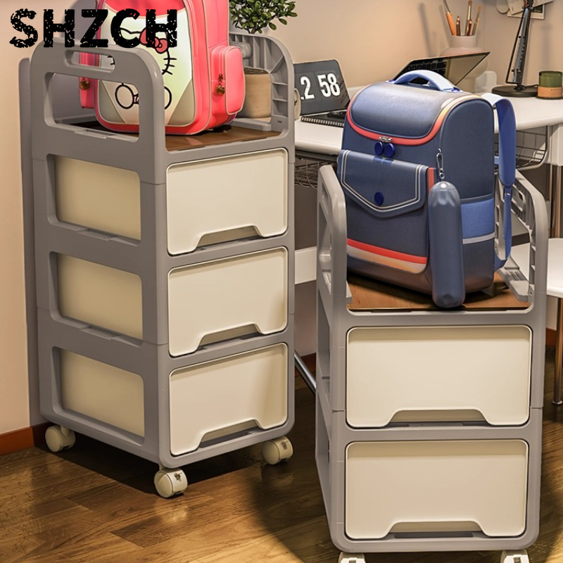 Book Cart Rolling - Moderner Minimalistischer Rollwagen Multifunktionaler Schreibtisch-Schubladenorganizer Zweischichtige
