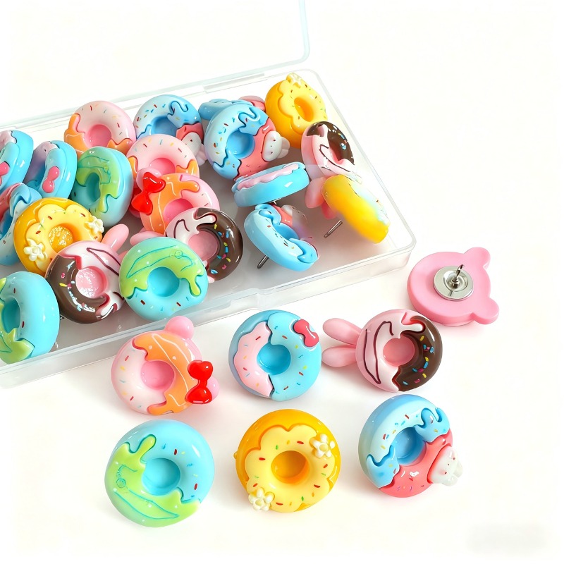 Bulletin Board Cork - 20 Stück Donut-Reißzwecken für Korktafel, niedliche