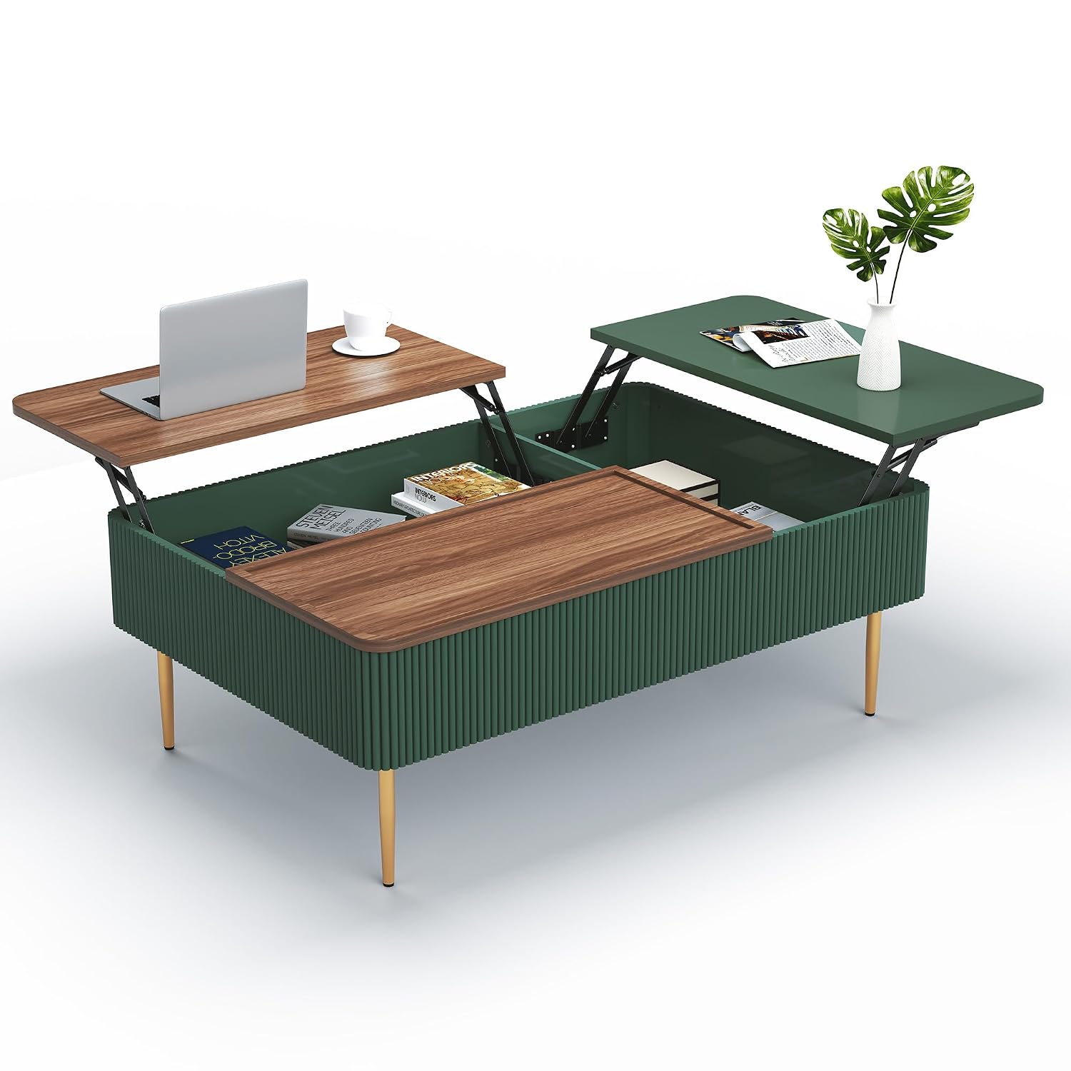Office Furniture Center - 47-Zoll-Couchtisch mit Doppel-Lift-Top und verstecktem Stauraum,