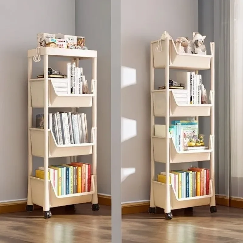 Book Cart Rolling - Vielseitiger 2-5-stöckiger Rollwagen mit Rädern Perfekt