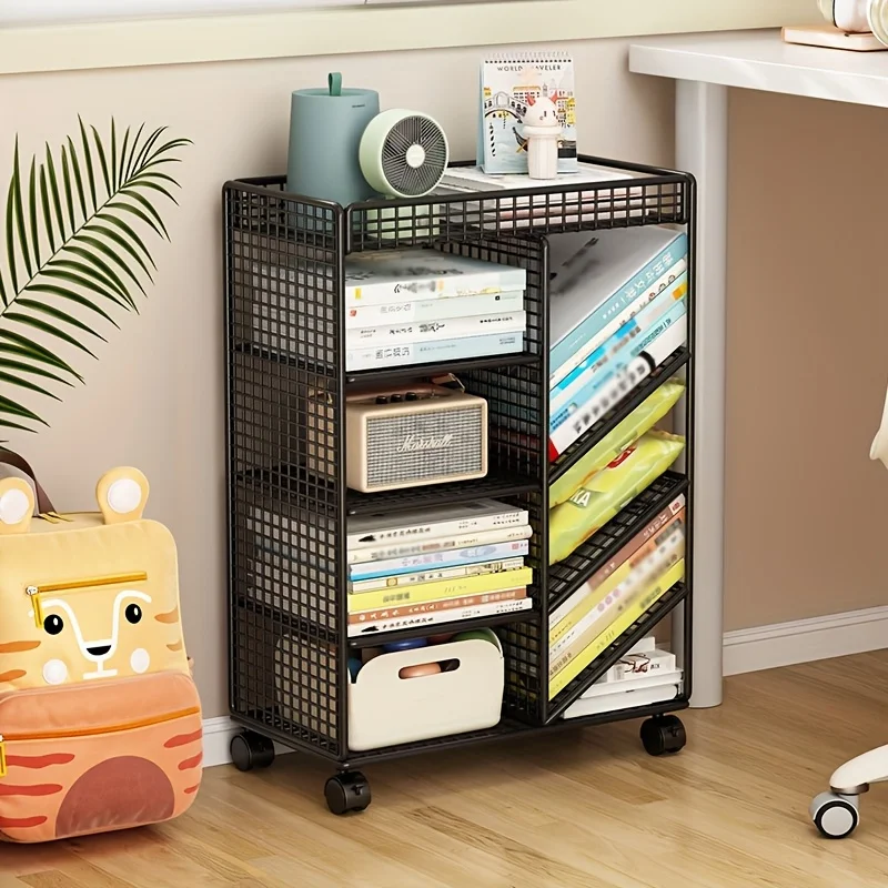 Book Cart Rolling - Rollbarer Bücherwagen – mobiles Bücherregal aus