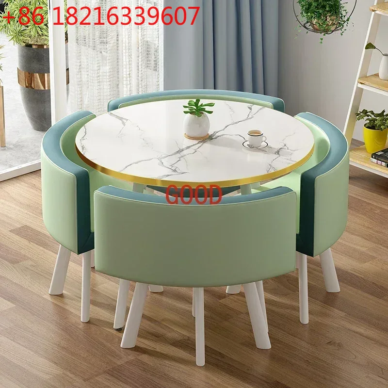 Office Furniture Center - TAO Poker Marmor-Esstisch-Set mit 4 Stühlen,