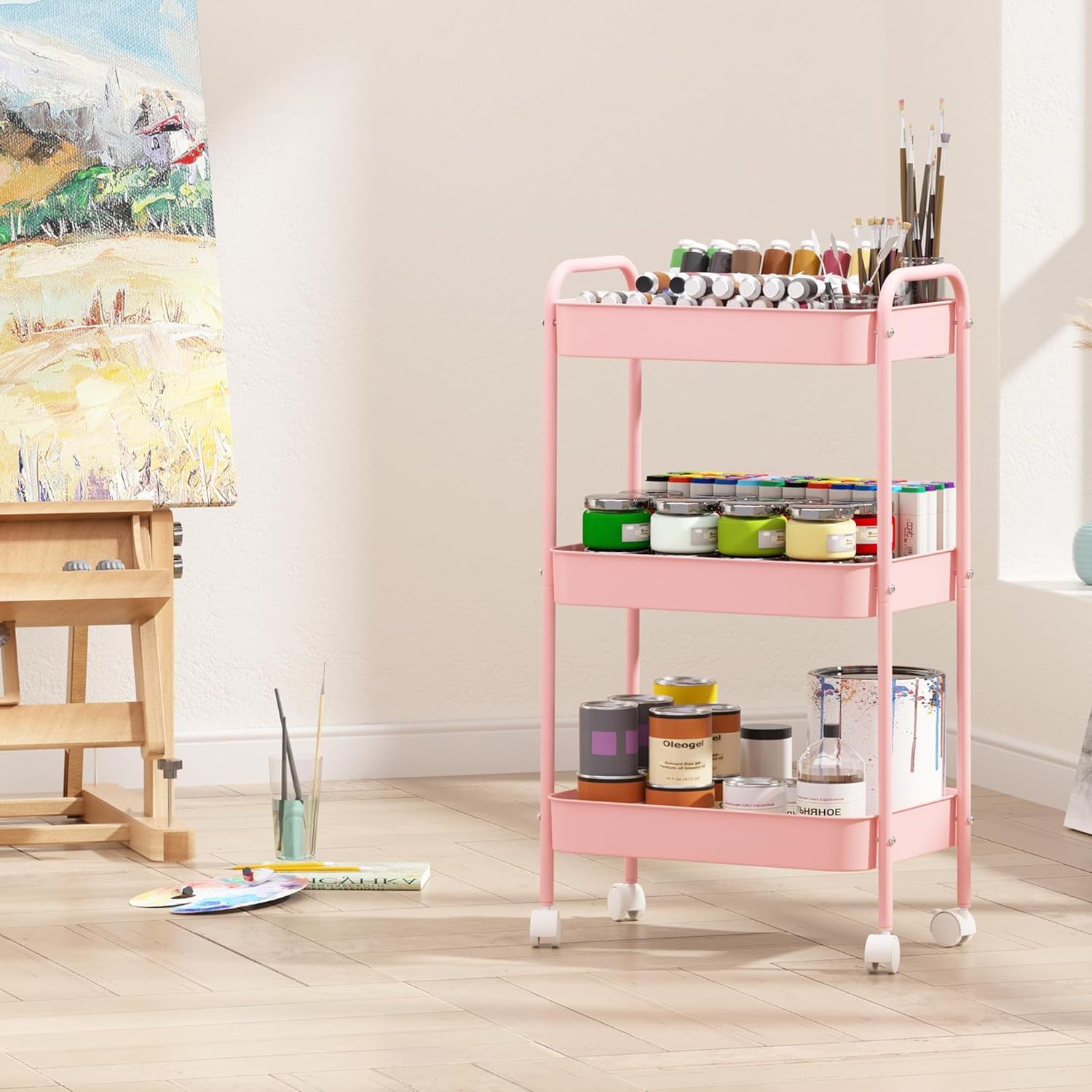 3-stufiger Rollwagen mit Schwe – Book Cart Rolling Bewertung und Preis