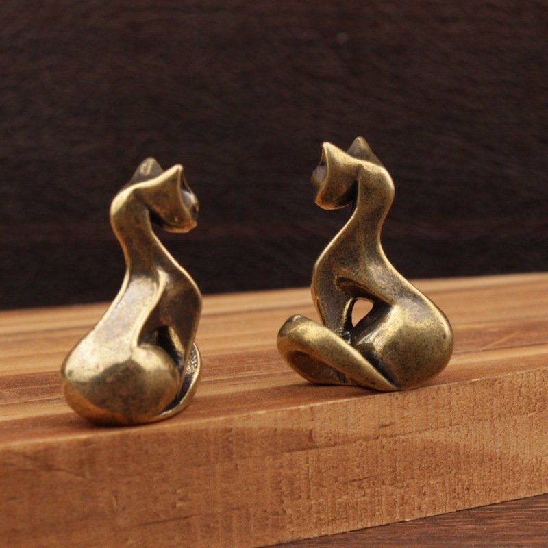 Mini-Katzenfiguren aus Messing – Office Furniture Used Bewertung und Preis